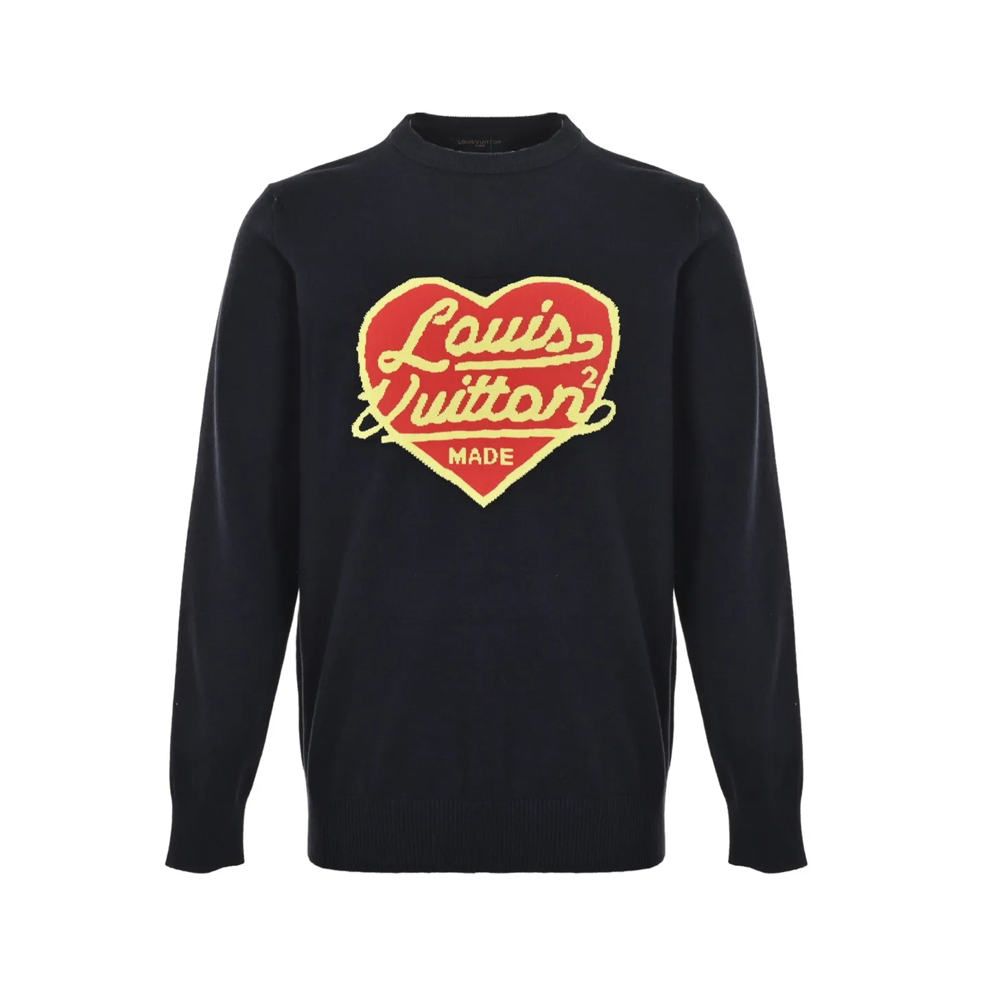Louis Vuitton/Louis Vuitton love jacquard knitted crew neck sweater